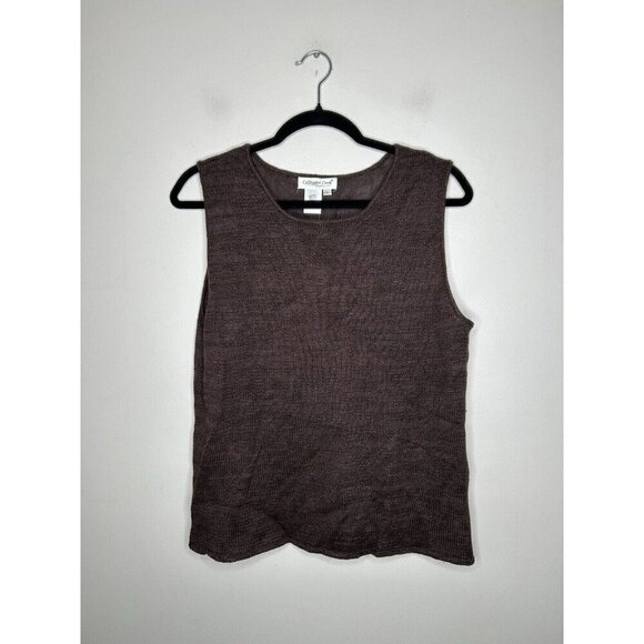 Coldwater Creek Sweater Tank Top Brown Sleeveless Size Large NWT - Picture 1 of 10